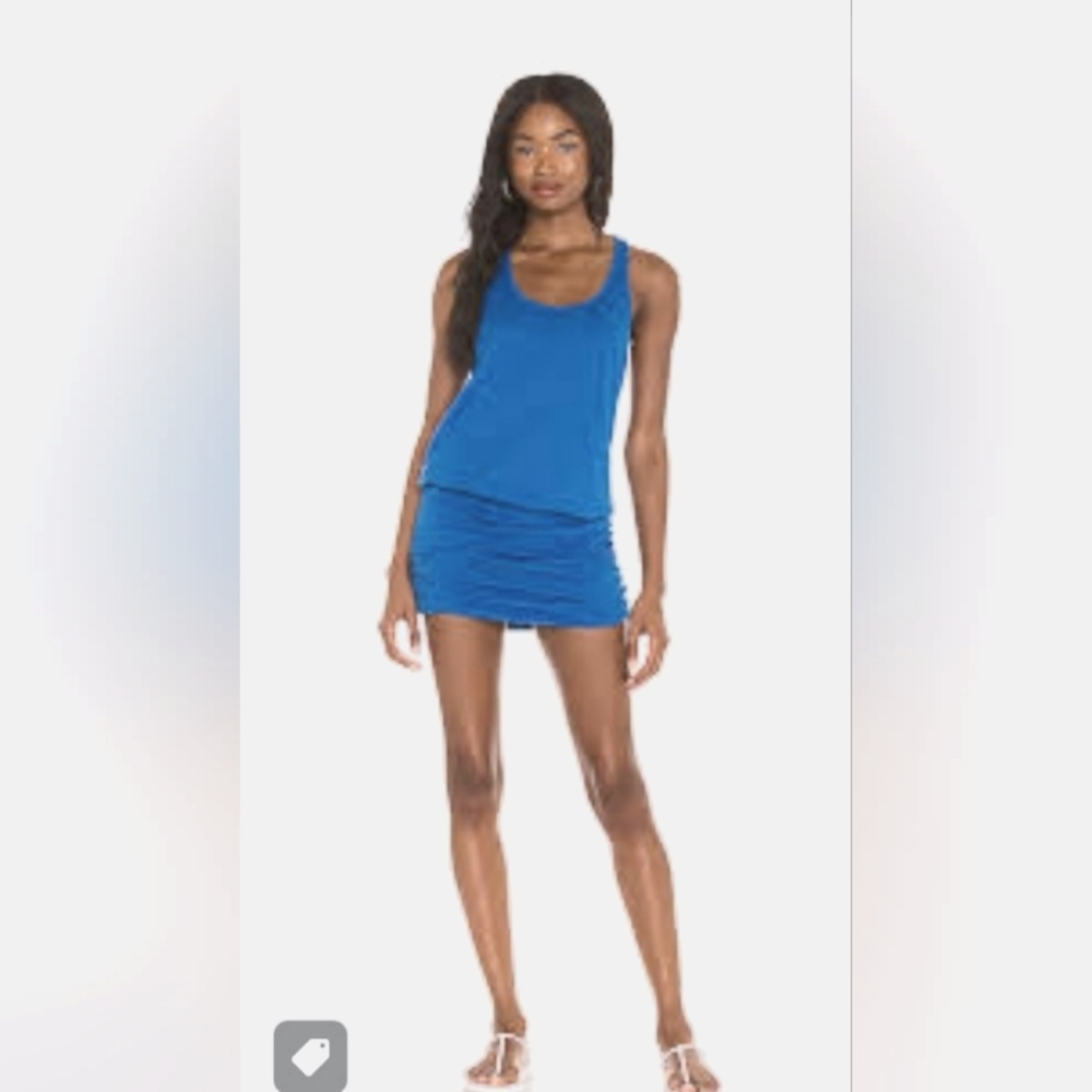 Michael Stars Scoop Neck Racerback Shirred Dress Varsity Size XSmall